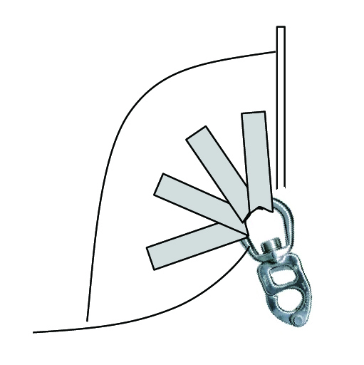 Free-hanging tack shackle