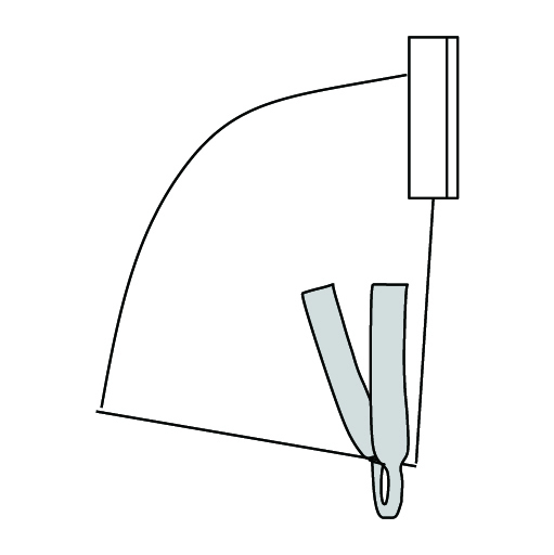 Narrow webbing loop tack