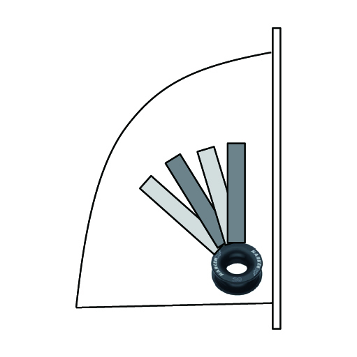 Low-friction ring reef tack